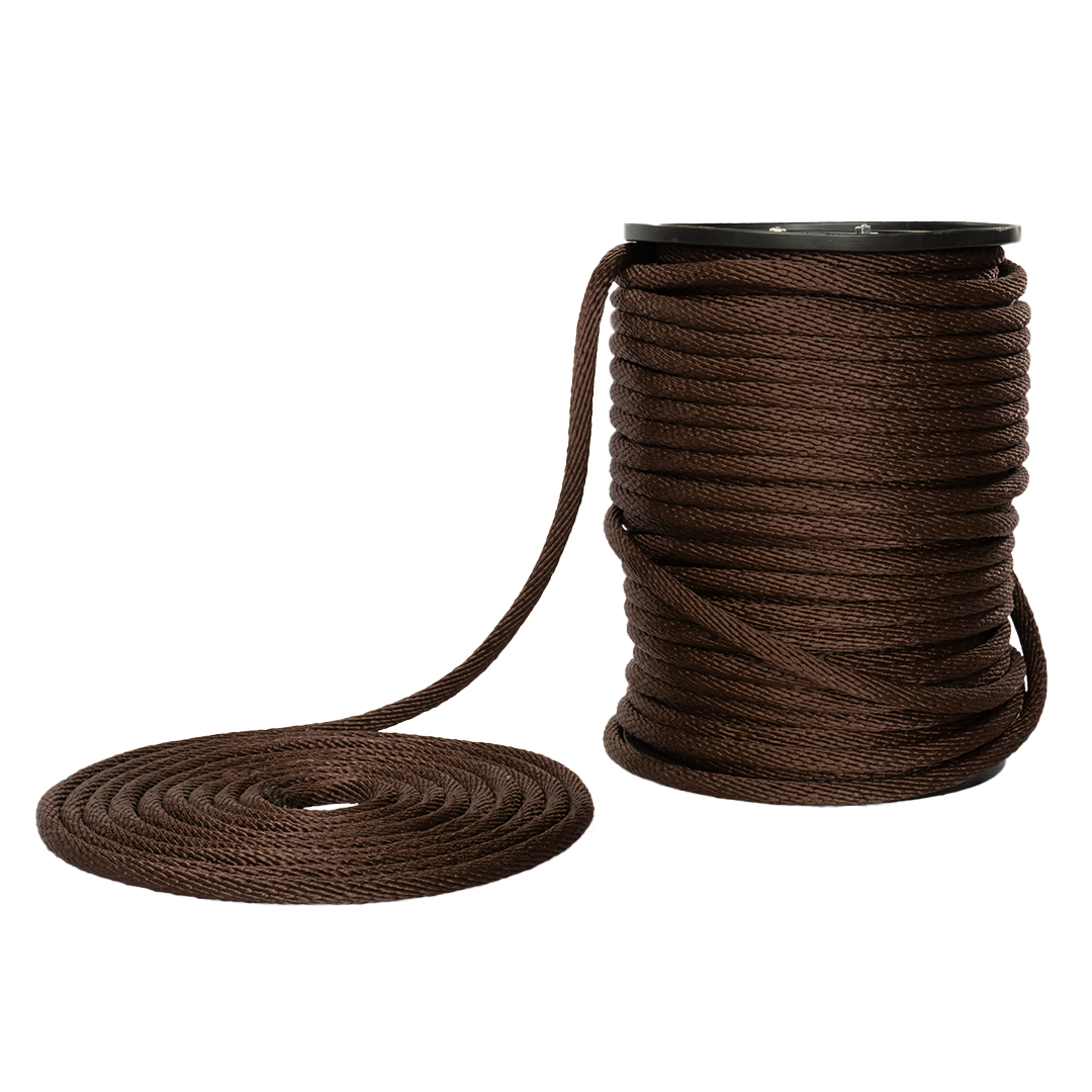 Carrete de 10 kg y rollo de cuerda Derby ST 5/8" Conatex color café