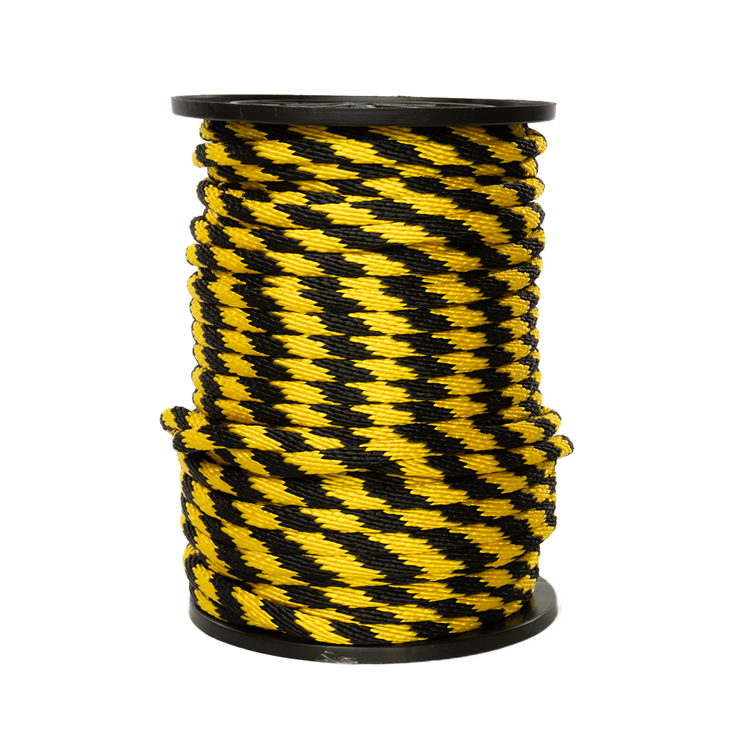 Carrete de 10 kg de cuerda Derby ST 5/8" Conatex color negro con amarillo