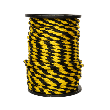 Carrete de 10 kg de cuerda Derby ST 5/8" Conatex color negro con amarillo