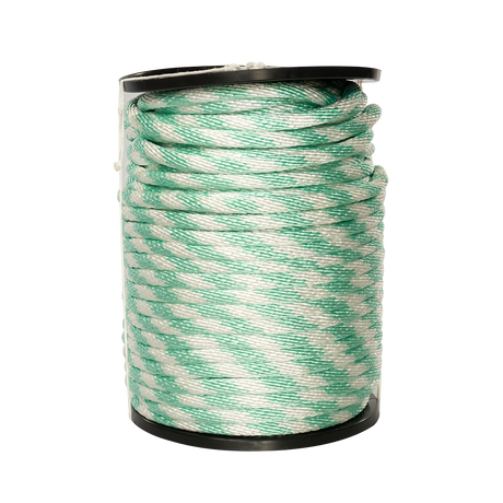 Carrete de 10 kg de cuerda Derby ST 5/8" Conatex color blanco con turquesa