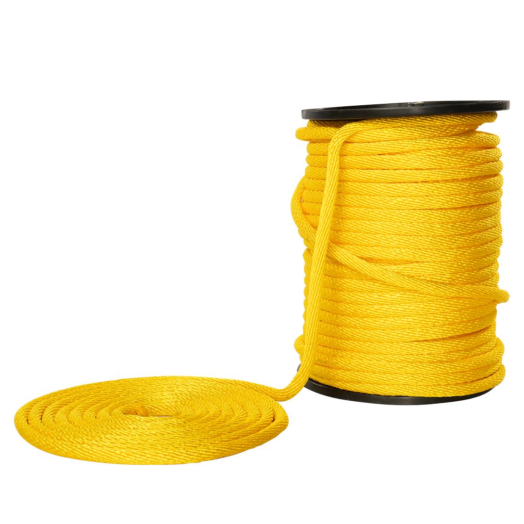 Carrete de 10 kg y rollo de cuerda Derby ST 5/8" Conatex color amarillo