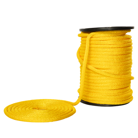 Carrete de 10 kg y rollo de cuerda Derby ST 5/8" Conatex color amarillo