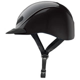Casco de equitación Troxel Liberty negro liso, vista lateral de perfil