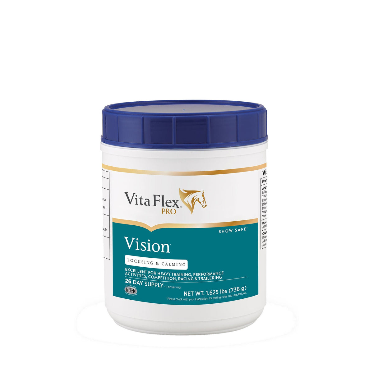 VITAFLEX VISION (SUPLEMENTO PARA TRANQUILIZAR Y ENFOCAR AL CABALLO) 1.625 LBS