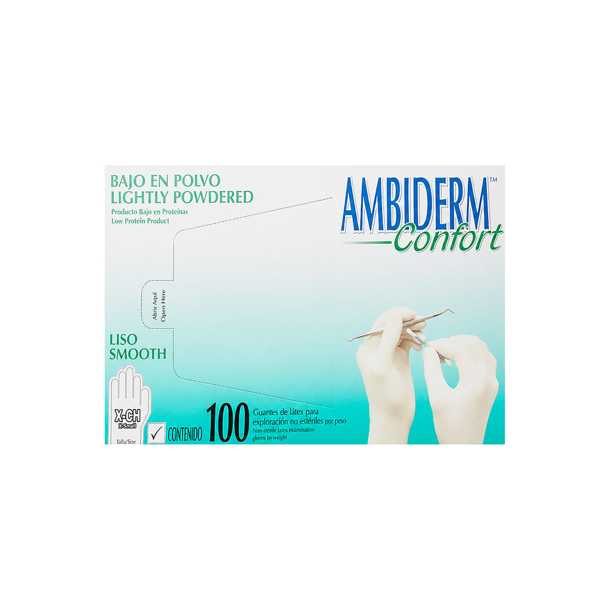 GUANTE AMBIDERM CONFORT LISO C/100 PIEZAS