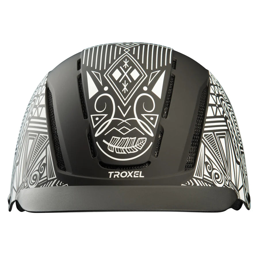 Casco Troxel Spirit MIPS estampado paisley, vista trasera con el dibujo completo