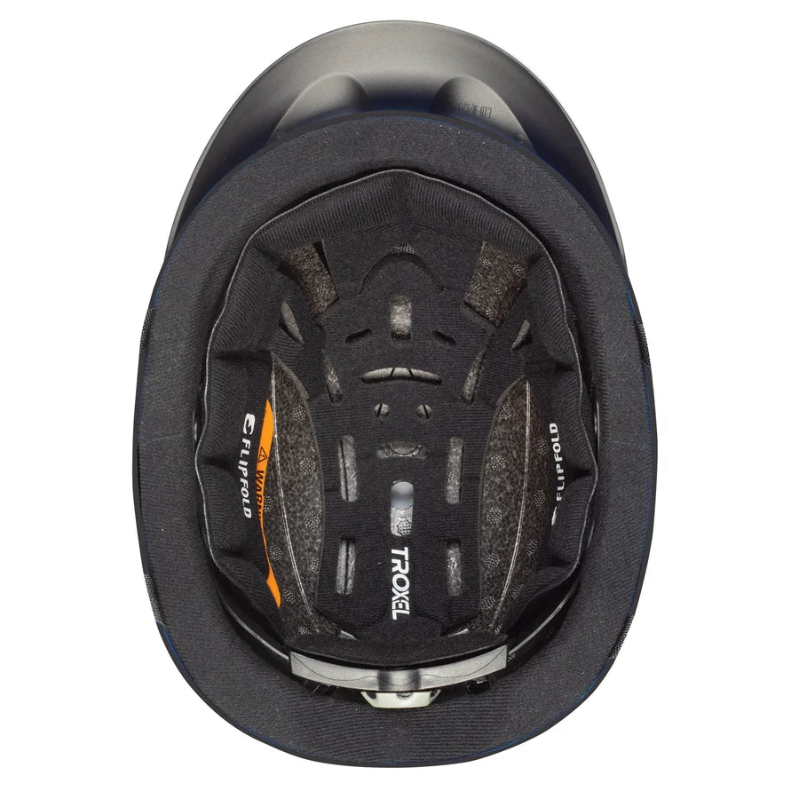 Interior del casco Troxel Liberty negro liso con el forro acolchado