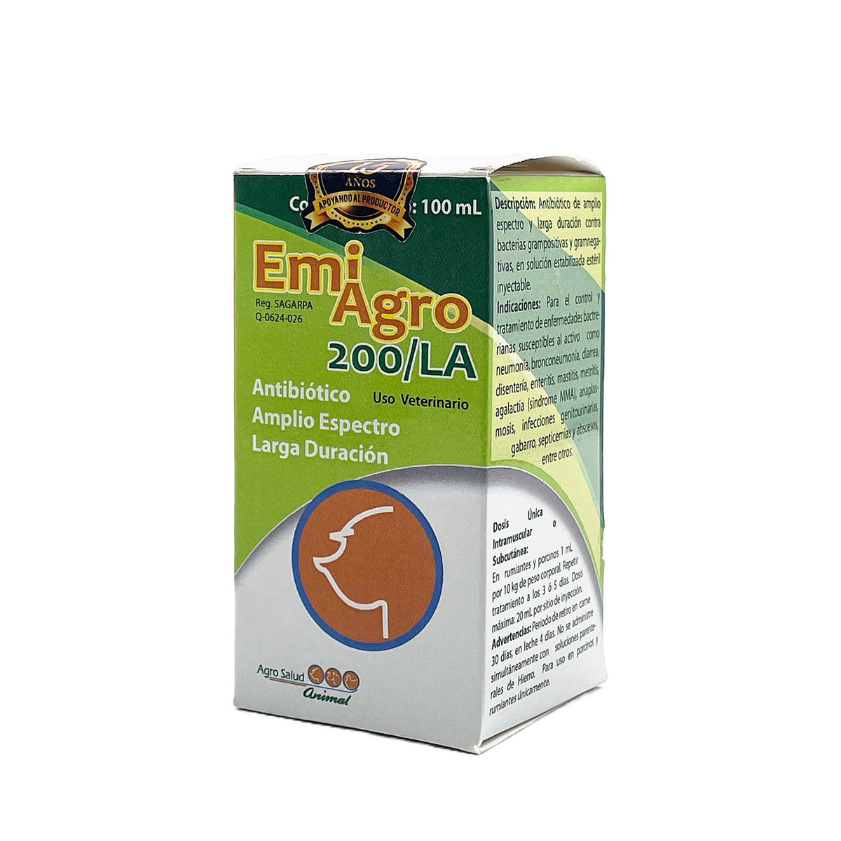 EMI AGRO 200/LA (OXITETRACICLINA 200 MG Y POLIVINILPIRROLIDONA 400MG)