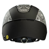Casco Troxel Spirit MIPS estampado paisley, vista frontal con banda inferior negra