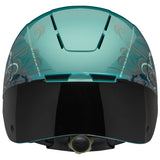 Casco de equitación Troxel Spirit Skydream celeste con visera negra, vista de tres cuartos