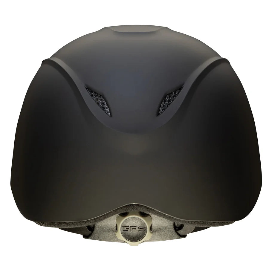 Casco de equitación Troxel Liberty negro Duratec, vista posterior con el sistema de ajuste