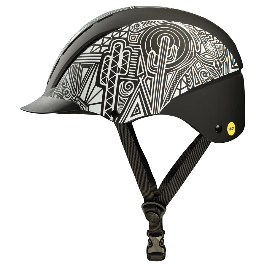 Casco Troxel Spirit MIPS estampado paisley, vista lateral de perfil