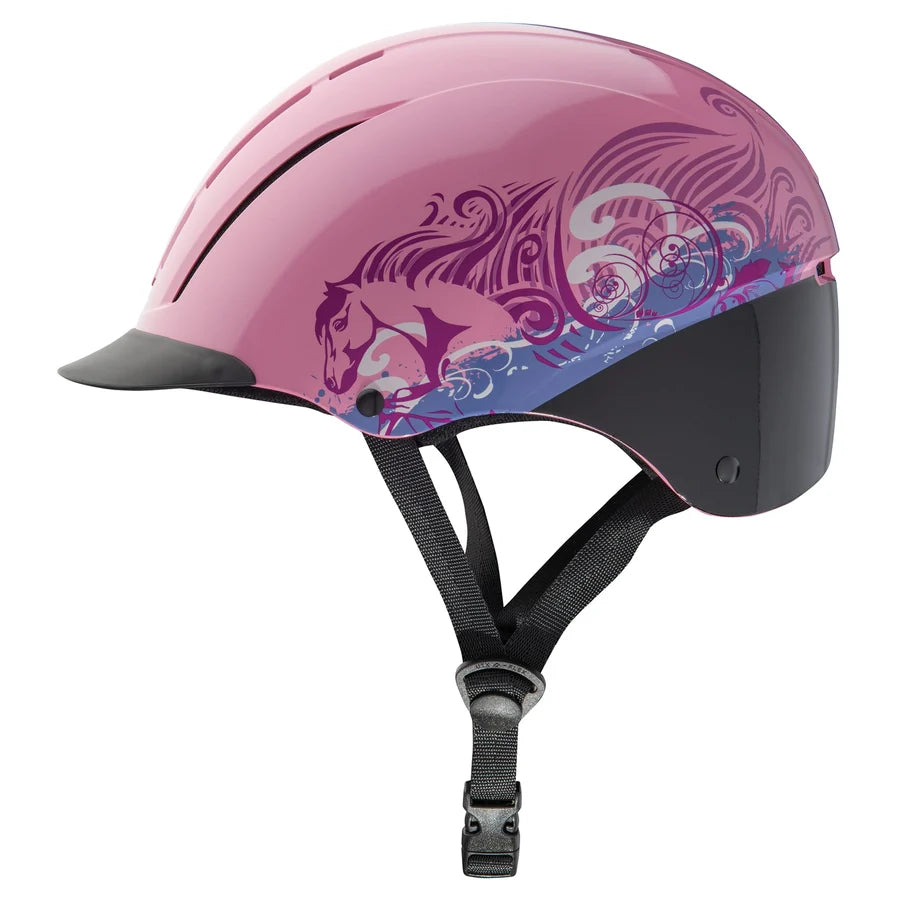 Casco de equitación Troxel Spirit Skydream rosa, vista lateral derecha