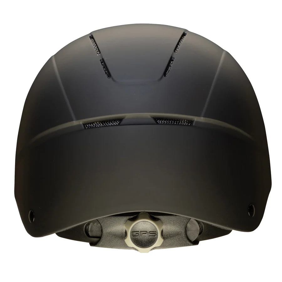 Casco de equitación Troxel Spirit negro Duratec, vista trasera con el dial de ajuste