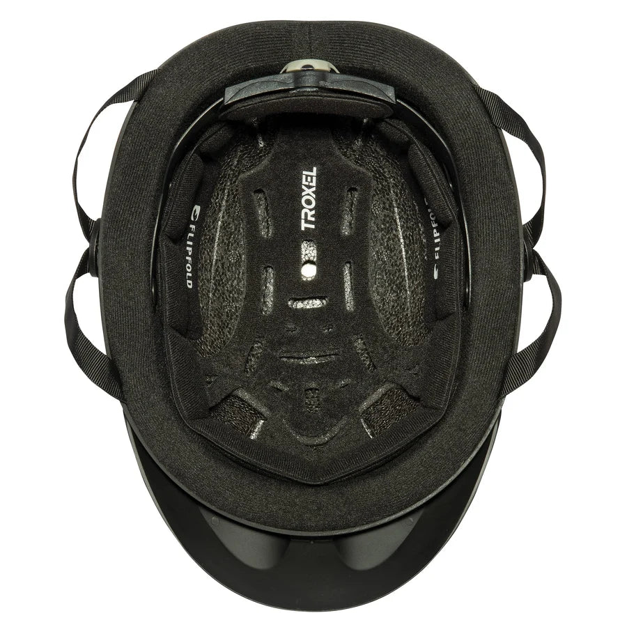Interior del casco Troxel Liberty negro Duratec con el forro acolchado