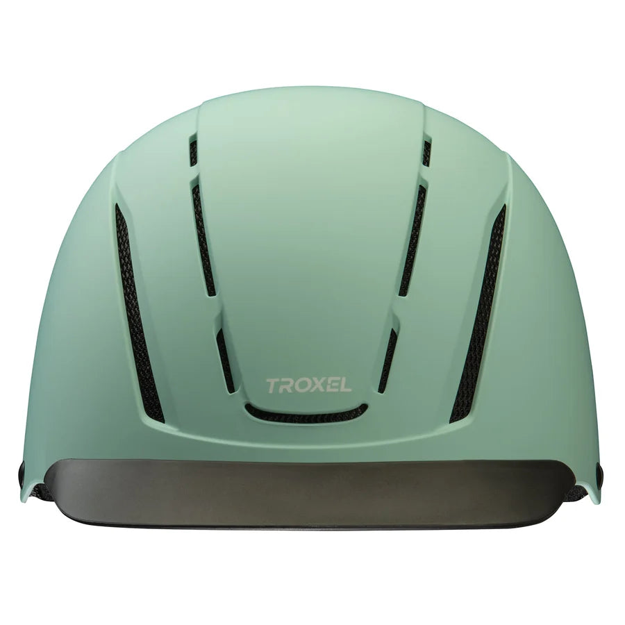 Casco de equitación Troxel Spirit menta Duratec, vista frontal con las ventilas
