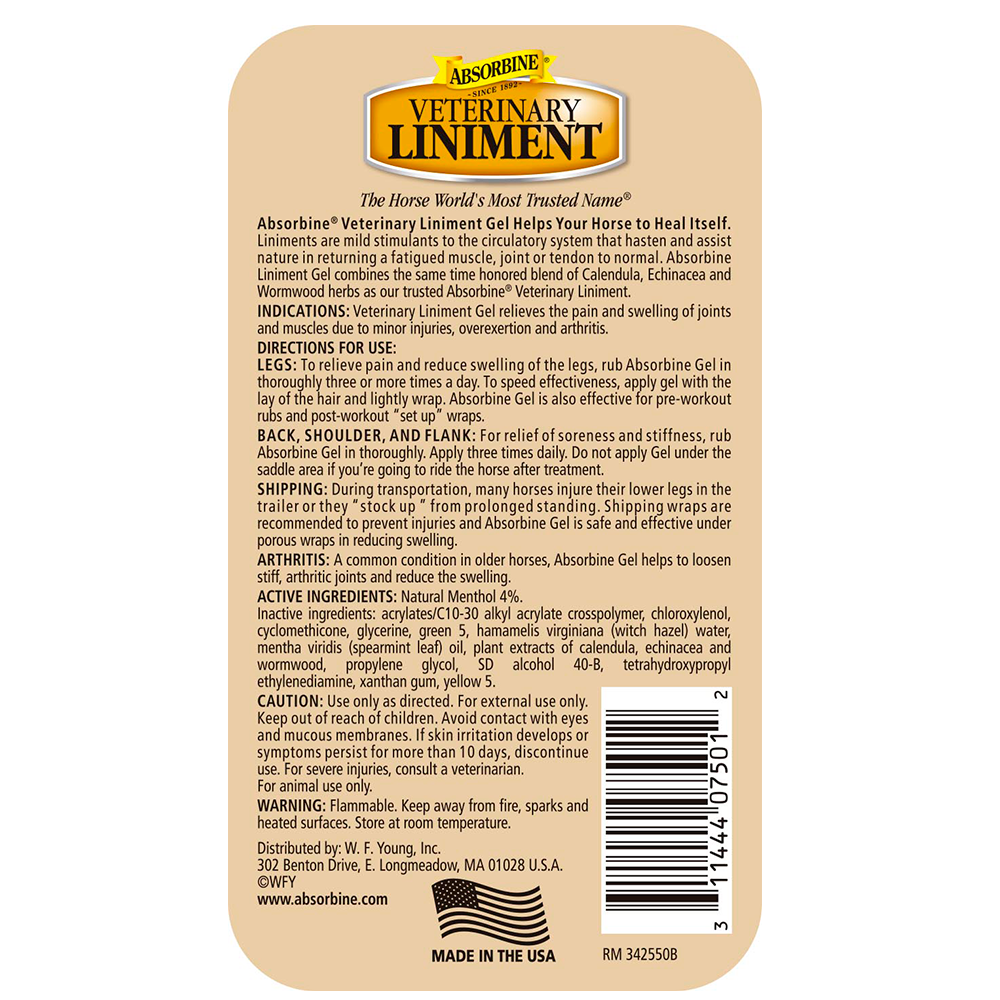 LINIMENTO VETERINARIO GEL ABSORBINE (340 GRMS)