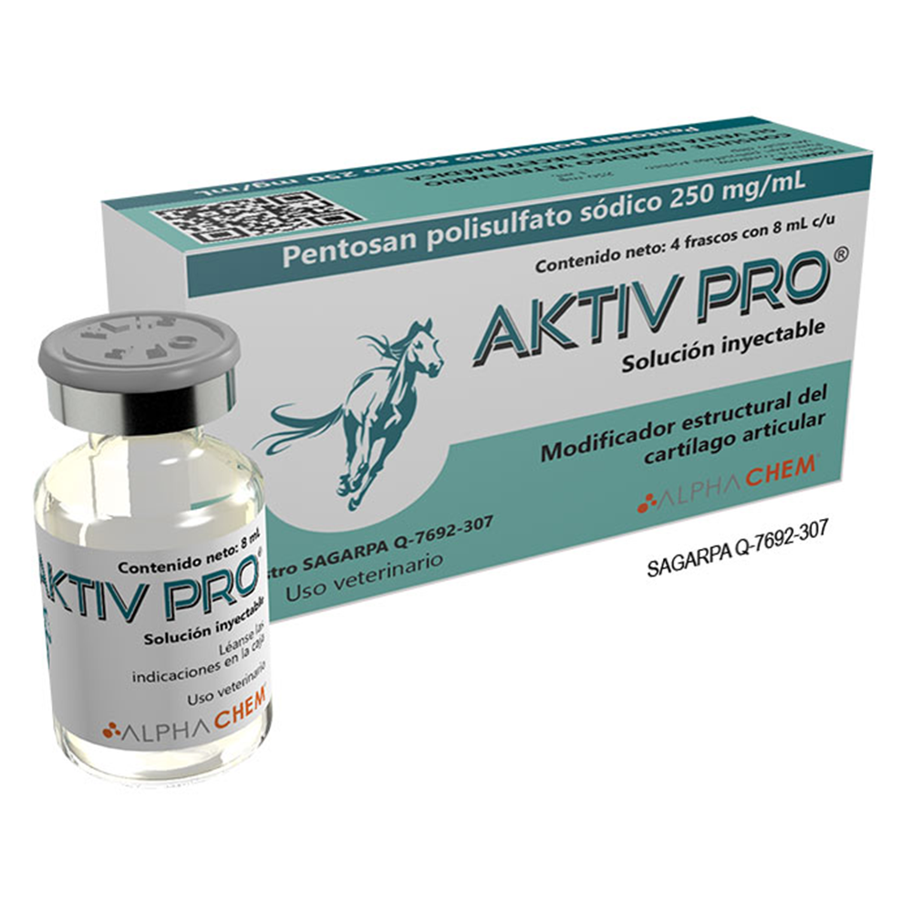 AKTIV PRO 25% SOLUCION INYECTABLE 8 ML/250 mg/ml (PENTOSAN POLISULFATO SODICO) CAJA/4