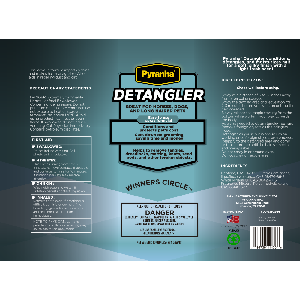 PYRANHA DETANGLER 10 OZ (DESENREDANTE PARA CABALLOS)