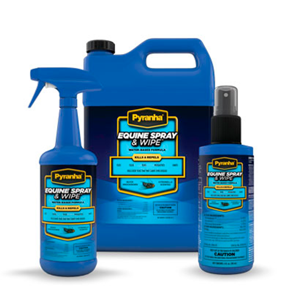 PYRANHA EQUINE SPRAY & WIPE INSECTICIDA Y REPELENTE A BASE DE AGUA 15 OZ