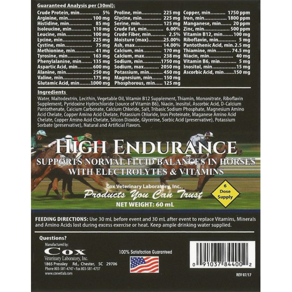 HIGH ENDURANCE TUBO DE 60 ML (ELECTROLITOS Y VITAMINAS)