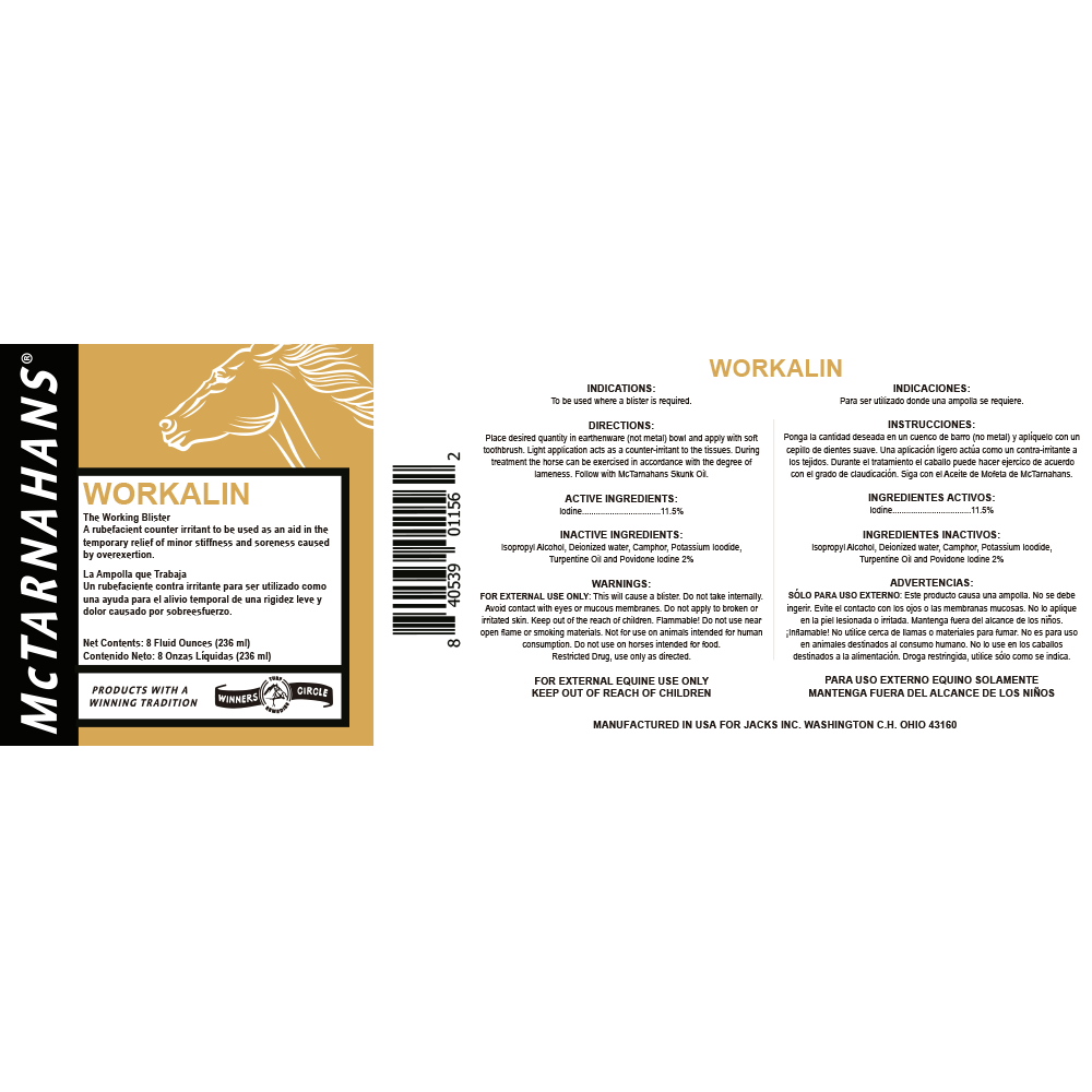 MCTARNAHANS WORKALIN 8 ONZAS