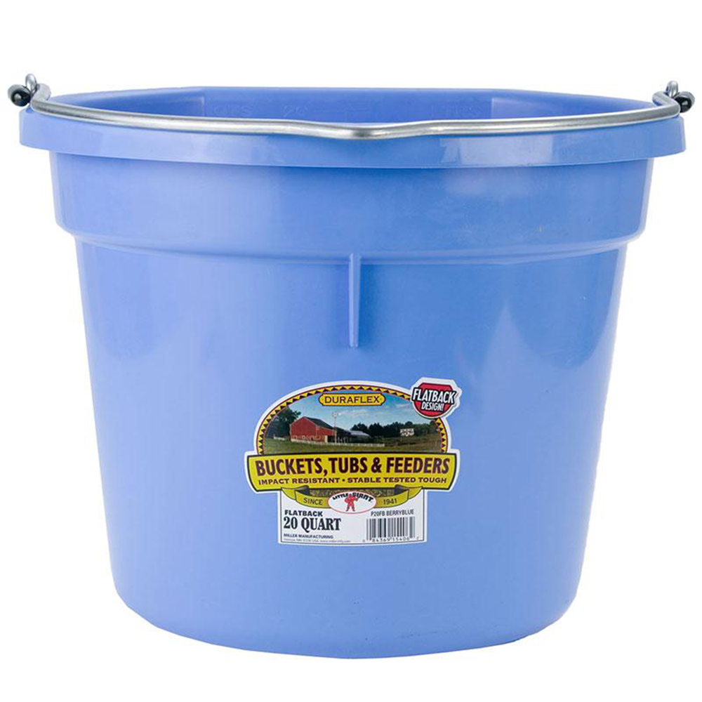 TINA LADO PLANO 20 QT FLAT BACK PLASTIC BUCKET AZUL BERRY P20FBBERRYBLUE6